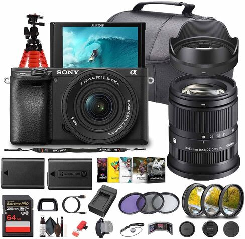 كاميرا Sony A6100 بدون مرآة مع عدسة F/3.5-5.6 II (ILCE6100KB) in Kuwait