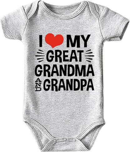 أنا أحب جدتي وجد الفتيات الفتيات bodysuit newborn اينيسي قصيرة الأكمام الرضيع رومبير 0-24 شهرا in Kuwait