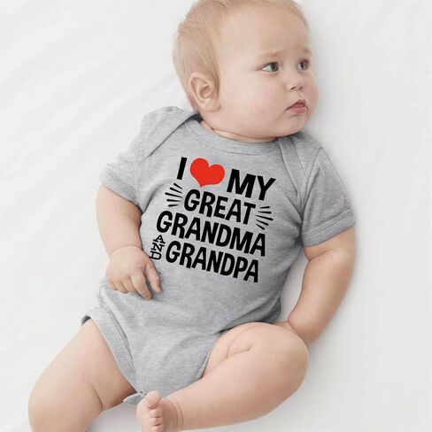 أنا أحب جدتي وجد الفتيات الفتيات bodysuit newborn اينيسي قصيرة الأكمام الرضيع رومبير 0-24 شهرا in Kuwait