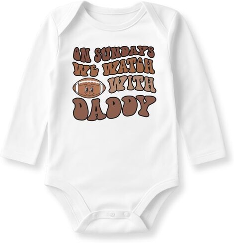 On Sundays We Watch Football with Daddy Football Baby Bodysuit, Toddle, Kids T-Shirt - Football Shirt in Kuwait