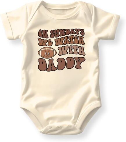 On Sundays We Watch Football with Daddy Football Baby Bodysuit, Toddle, Kids T-Shirt - Football Shirt in Kuwait