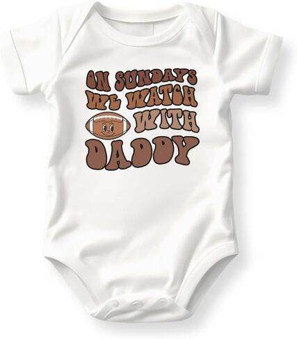 On Sundays We Watch Football with Daddy Football Baby Bodysuit, Toddle, Kids T-Shirt - Football Shirt in Kuwait