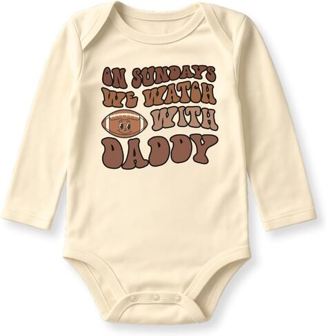 On Sundays We Watch Football with Daddy Football Baby Bodysuit, Toddle, Kids T-Shirt - Football Shirt in Kuwait