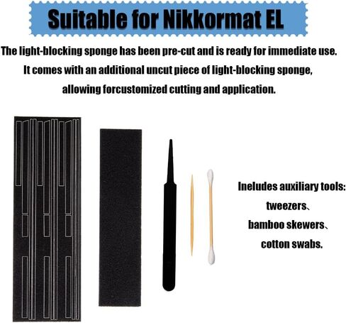 Pre-Cut Self Adhesive Light Seal Foam Sponge Kits Repair for Nikkormat EL Camera Accessories (for Nikon el) in Saudi Arabia