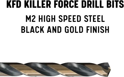 Drill America 2.50mm High Speed Steel Black & Gold KFD Split Point Drill Bit (Pack of 12), KFD Series in Saudi Arabia