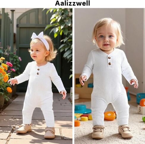 Aalizzwell Newborn Baby Ribbed Romper in Saudi Arabia