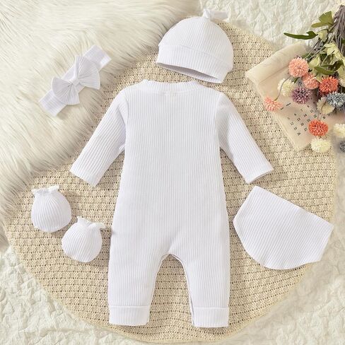 Aalizzwell Newborn Baby Ribbed Romper in Saudi Arabia