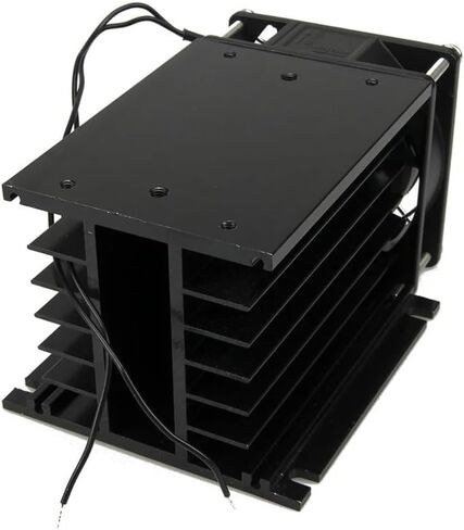 FHSH01F-110 110 * 100 * 80 mm 60A مرحلة ثلاثية مرحلة ترحيل SSR بالوعة الحارة من الألومنيوم مع مروحة 220VAC وغطاء واقية (كرة مزدوجة بيضاء) in Saudi Arabia