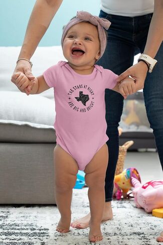 Pop Threads Texas Stars at Night are Big and Bright Song Infant Baby Boy Girl Bodysuit in Saudi Arabia