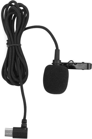 Pilipane Type C Interface Microphone High Sensitivity Noise Cancelling Clip On Microphone for SJ8 SJ9 SJ10 Action Camera Accessory Black 55.1in in Saudi Arabia