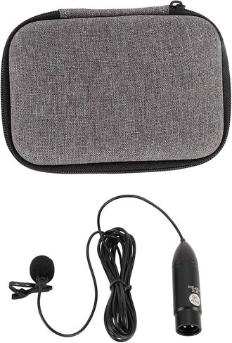 Akozon Professional Lavalier Phone مع 48 فولت الطاقة Omni Directional Loveduction 3 Pin XLR Mono Lapel Mic للتسجيل والمقابلات الواضحة in Kuwait