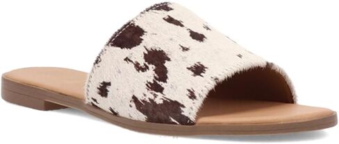 Dingo Women's Tabby Cow Print Slide Flat Sandal in Saudi Arabia