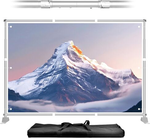 8 × 8 قدم لافتة بانر ، ومكافحة إطار لدعم خلفية الصورة القابلة للتعديل ، والخطوة وتكرار موقف الصور ، والحفلات ، والمعرض ، والمعرض التجاري ، والزفاف - الفضة in Kuwait