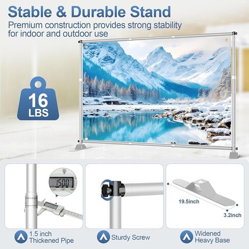 8 × 8 قدم لافتة بانر ، ومكافحة إطار لدعم خلفية الصورة القابلة للتعديل ، والخطوة وتكرار موقف الصور ، والحفلات ، والمعرض ، والمعرض التجاري ، والزفاف - الفضة in Kuwait