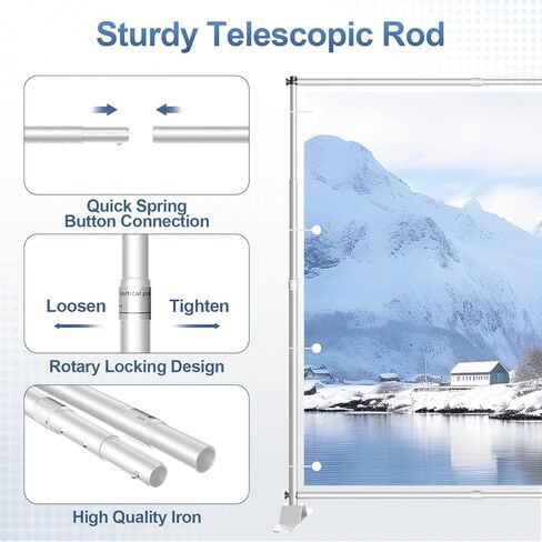 8 × 8 قدم لافتة بانر ، ومكافحة إطار لدعم خلفية الصورة القابلة للتعديل ، والخطوة وتكرار موقف الصور ، والحفلات ، والمعرض ، والمعرض التجاري ، والزفاف - الفضة in Kuwait