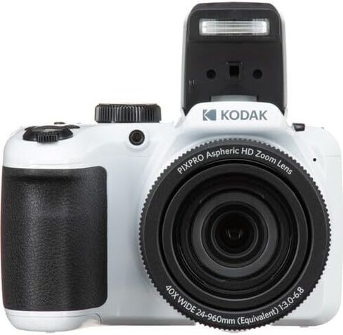 تشمل حزمة الكاميرا الرقمية Kodak Pixpro AZ405: بطاقة ذاكرة Sandisk 64GB SDXC ، حقيبة كاميرا صغيرة ، قارئ بطاقة SD والمزيد (6 عناصر) (أبيض) in Kuwait