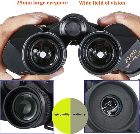 Portable Telescope,Monocular Telescope, 20X50 Binoculars Wide Angle with Light Night Low Vision, Large Eyepiece Waterproof Binocular for High Power Easy Focus Telescope f in Saudi Arabia