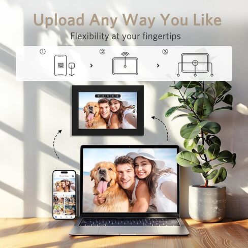 Digital Picture Frame, CozylaHome 10.1" WiFi IPS HD Digital Photo Frame to Share Photos and Videos, AI Enhanced Photo, Shared Mode, Multi-User Upload, Perfect for Christmas & Thanksgiving Gift, White in Saudi Arabia