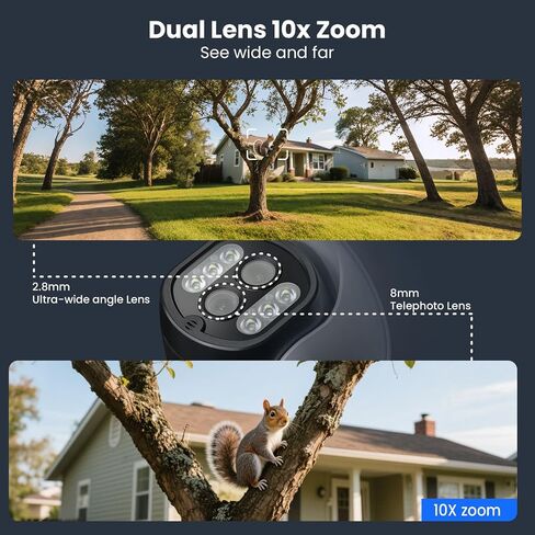 XMARTO 10X Zoom Security Camera, 2K HD 24/7 Recording Security Camera System with Auto Tracking, Wireless PTZ Home Security System for Indoor Outdoor Surveillance, Motion Detection, 2-Way Audio in Saudi Arabia