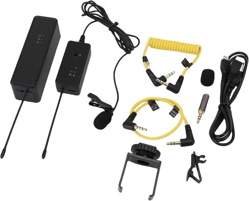 Yunseity Camera Reverse Microphone, Portable Lavalier Microphone Multifunctional 3.5 Mm Sound Connection for Video Recording in Saudi Arabia