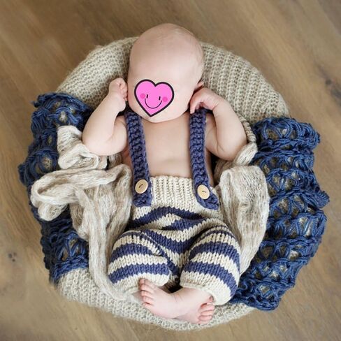 مجموعة التصوير الفوتوغرافي حديثي الولادة ، مجموعة أزياء كروشيه متبكّمة ، زي صور الطفل ، إكسسوارات تصوير صور حديثي الولادة المصنوعة يدويًا in Kuwait