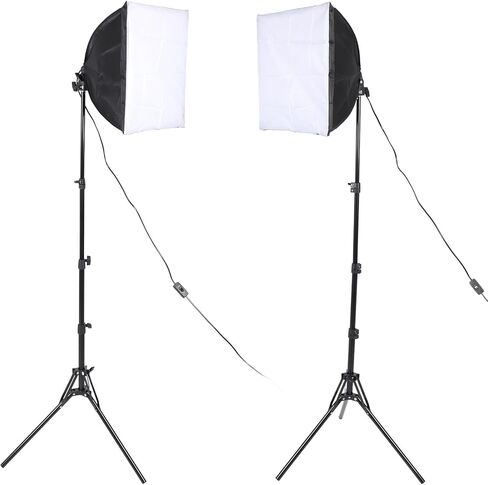 طقم إضاءة Softbox ، المصابيح الموفرة للطاقة ، تصميم قابل للطي مع التحكم عن بعد للتصوير الفوتوغرافي تسجيل الفيديو in Kuwait