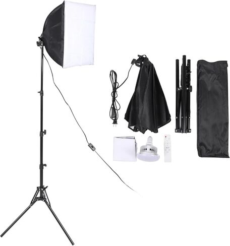 طقم إضاءة Softbox ، المصابيح الموفرة للطاقة ، تصميم قابل للطي مع التحكم عن بعد للتصوير الفوتوغرافي تسجيل الفيديو in Kuwait