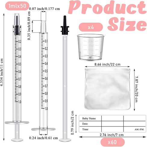 مجموعة جامع 50pcs Colostrum - 1 مل من صدر صدر حليب الأم مع ملصقات 60pcs 4pcs 20 مل من أكواب القياس و 1pcs no eedle جمع مجموعة الهدايا مجموعة الهدايا in Saudi Arabia
