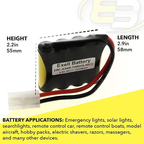 4.8V 1000mAh Custom NiCD Battery Pack w/Tamiya Connector for Power Tools, Lights in Saudi Arabia