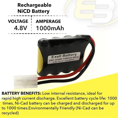 4.8V 1000mAh Custom NiCD Battery Pack w/Tamiya Connector for Power Tools, Lights in Saudi Arabia
