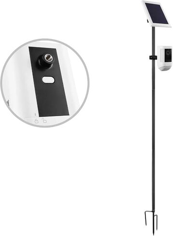 حصة Universal Ground Mount Bracket للكاميرات الأمنية في الهواء الطلق وألواح الطاقة الشمسية ، متوافقة مع الحلقة ، وميض ، Eufy ، Google Nest ، Arlo ، Wyze ، Simplisafe ، 1/4 كاميرات لولبية (أسود) in Kuwait