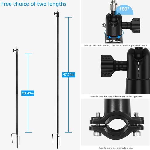 حصة Universal Ground Mount Bracket للكاميرات الأمنية في الهواء الطلق وألواح الطاقة الشمسية ، متوافقة مع الحلقة ، وميض ، Eufy ، Google Nest ، Arlo ، Wyze ، Simplisafe ، 1/4 كاميرات لولبية (أسود) in Kuwait