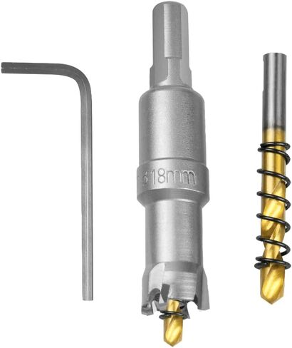 13/16" Hole Saw Kit Tungsten Carbide Tipped, 21mm Hole Saw Includes 1pc Titanium-Coated Pilot Drill Bits for Metal Stainless Steel Mild Steel Iron Copper Brass Wood Plastic in Saudi Arabia