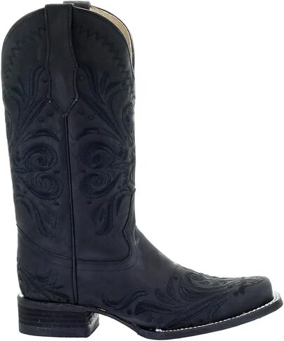 Corral Boots Women's All Black Tooled Inlay Square Toe Boots in Saudi Arabia
