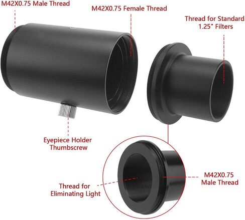 Alstar T Ring Adapter for Pentax SLR/DSLR Cameras - Bundle with - 1.25" Fixed Camera Adapter in Saudi Arabia