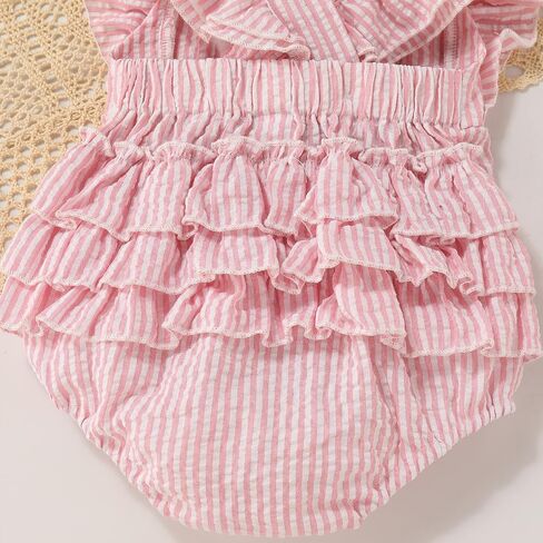 ODASDO Baby Girls Strawberry/Ice Cream/Donut 1st Birthday Cake Smash Outfit Ruffled Romper with Headband Set in Saudi Arabia