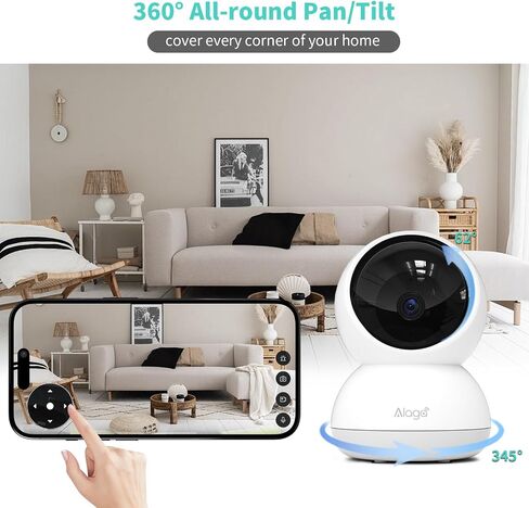 كاميرا أمان ، كاميرا أمان داخلية 2K HD ، 360 درجة PAN/TILT PET CAMERA 2.4G و 5G WIFI ، الكشف عن الحركة ، الصوت ثنائي الاتجاه ، صفارات الإنذار ، الرؤية الليلية ، Cloud SD Card Alexa Google Assistant in Saudi Arabia