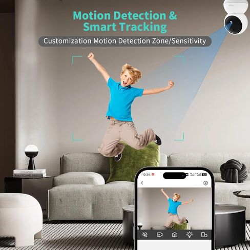 كاميرا أمان ، كاميرا أمان داخلية 2K HD ، 360 درجة PAN/TILT PET CAMERA 2.4G و 5G WIFI ، الكشف عن الحركة ، الصوت ثنائي الاتجاه ، صفارات الإنذار ، الرؤية الليلية ، Cloud SD Card Alexa Google Assistant in Saudi Arabia