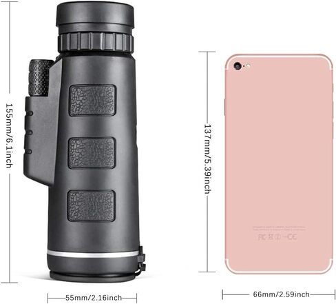 - - 40X60 High Definition FMC BAK4 【HD Monocular for Bird Watching】 with Smartphone Holder & Tripod IPX7 Waterproof Materials for Camping Travelling in Saudi Arabia