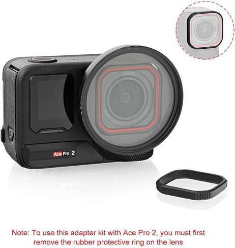 مرشح عدسة الأشعة فوق البنفسجية Puluz 52mm لـ Insta360 Ace Pro 2 ، مادة سبيكة الألومنيوم مع غطاء محول مرشح العدسات UV لـ Insta 360 Ace Pro 2 Sports Action Camera in Kuwait