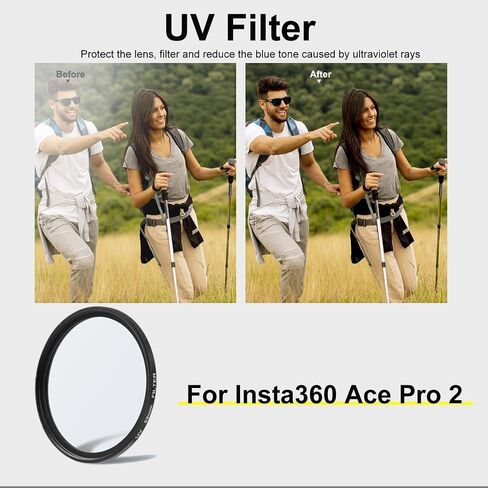 مرشح عدسة الأشعة فوق البنفسجية Puluz 52mm لـ Insta360 Ace Pro 2 ، مادة سبيكة الألومنيوم مع غطاء محول مرشح العدسات UV لـ Insta 360 Ace Pro 2 Sports Action Camera in Kuwait