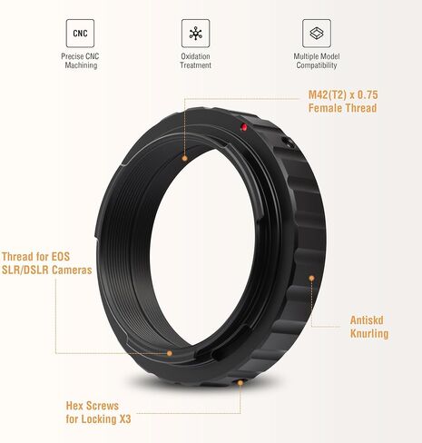 Alstar T Ring Adapter for All Nikon SLR/DSLR Cameras - Bundle with - 1.25" T-Adapter in Saudi Arabia