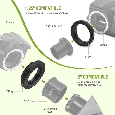 Alstar T Ring Adapter for Pentax SLR/DSLR Cameras - Bundle with - 2" T-2 Camera Adapter in Saudi Arabia