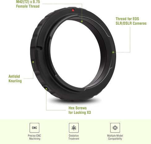 Alstar T Ring Adapter for Pentax SLR/DSLR Cameras - Bundle with - 2" T-2 Camera Adapter in Saudi Arabia