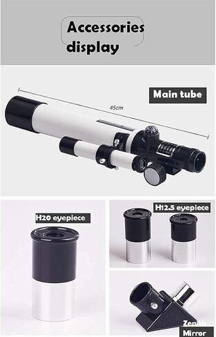 Telescope 40mm Aperture 400mm Mount Astronomical Refracting Telescope Adjustable Tripod for Beginners and Kids The Best Astronomy Gift (with Mobile Phone Holder) in Kuwait