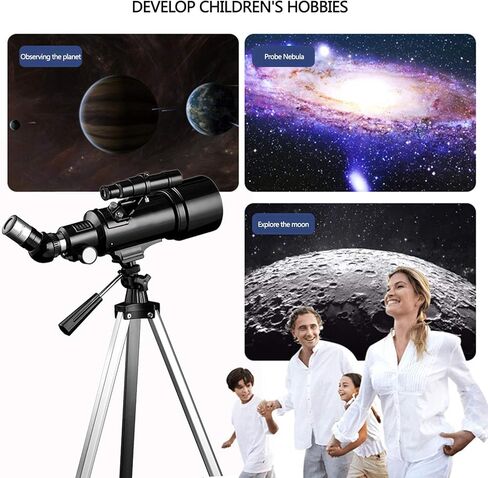 Astronomical Telescope for Kids Beginners 400/70Mm Refractor Monocular Telescopes with Adjustable Tripod Phone Adapter Planetary Multiplier and Carry Bag in Saudi Arabia