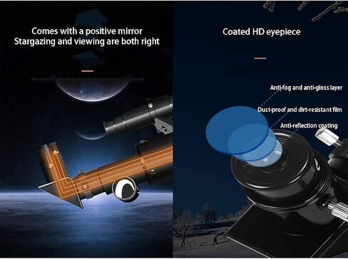 2021 Updated 50mm Travel Astronomy Telescope Portable Lightweight Refractor Telescope - Coated High-Definition Eyepiece - Ideal Telescope for Beginners Kids and Adult in Saudi Arabia