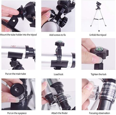 تلسكوب لعلم الفلك 50 ملم HD Telescope Telescope والمبتدئين مع ترايبود قابل للتعديل ونطاق الباحث مثالي للأطفال التعليمية والهدية in Saudi Arabia