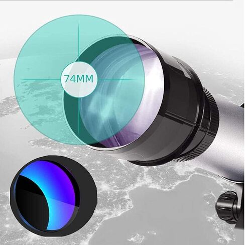 Professional Portable Telescope for Kids Beginners 74Mm Adjustable Refractor Astronomical Telescope with Tripod Eyepieces Compass Star Finder Lens Astronomy Stargazing Toy in Saudi Arabia