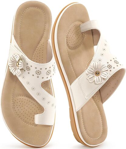 صندل الصيف للنساء 2025: شقق مريحة للمشي أحذية السيدات القابلة للتعديل للشاطئ في الهواء الطلق الشاطئ in Kuwait